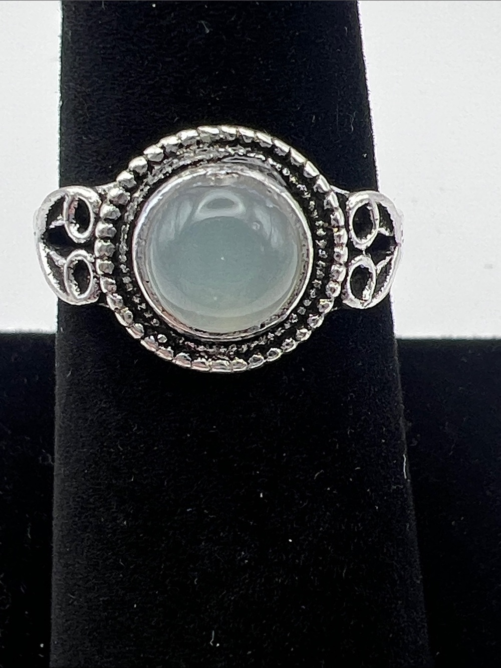 Blue Chalcedony Cabochon Ring size 7